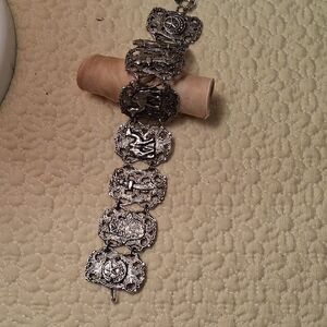 VINTAGE MCM 50s SILVER ARABIC MORRACAIN SWORD CAMEL BRACELET ** NEEDS FIXING